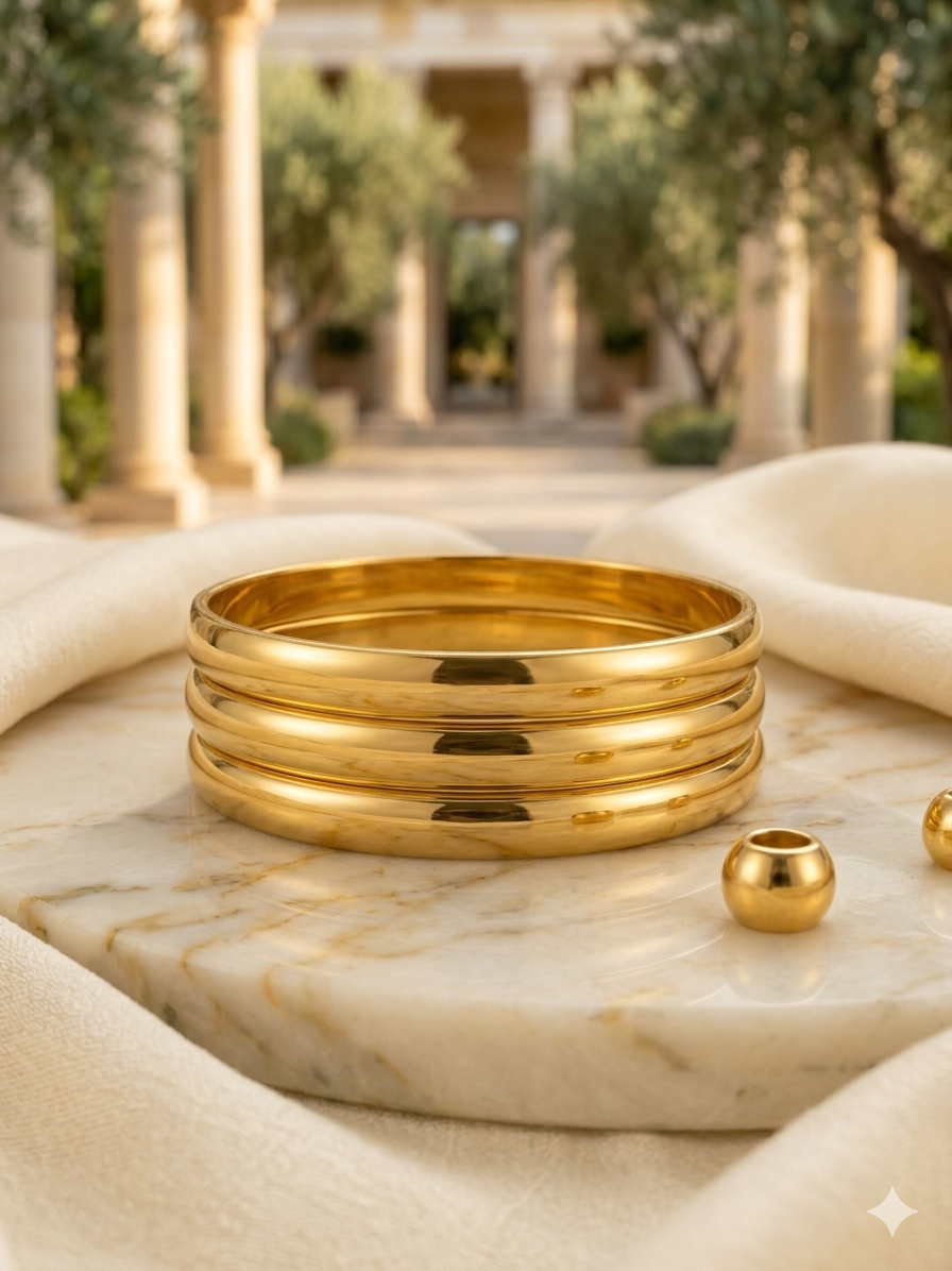 Plan Greek Bangles (Pair of 3)