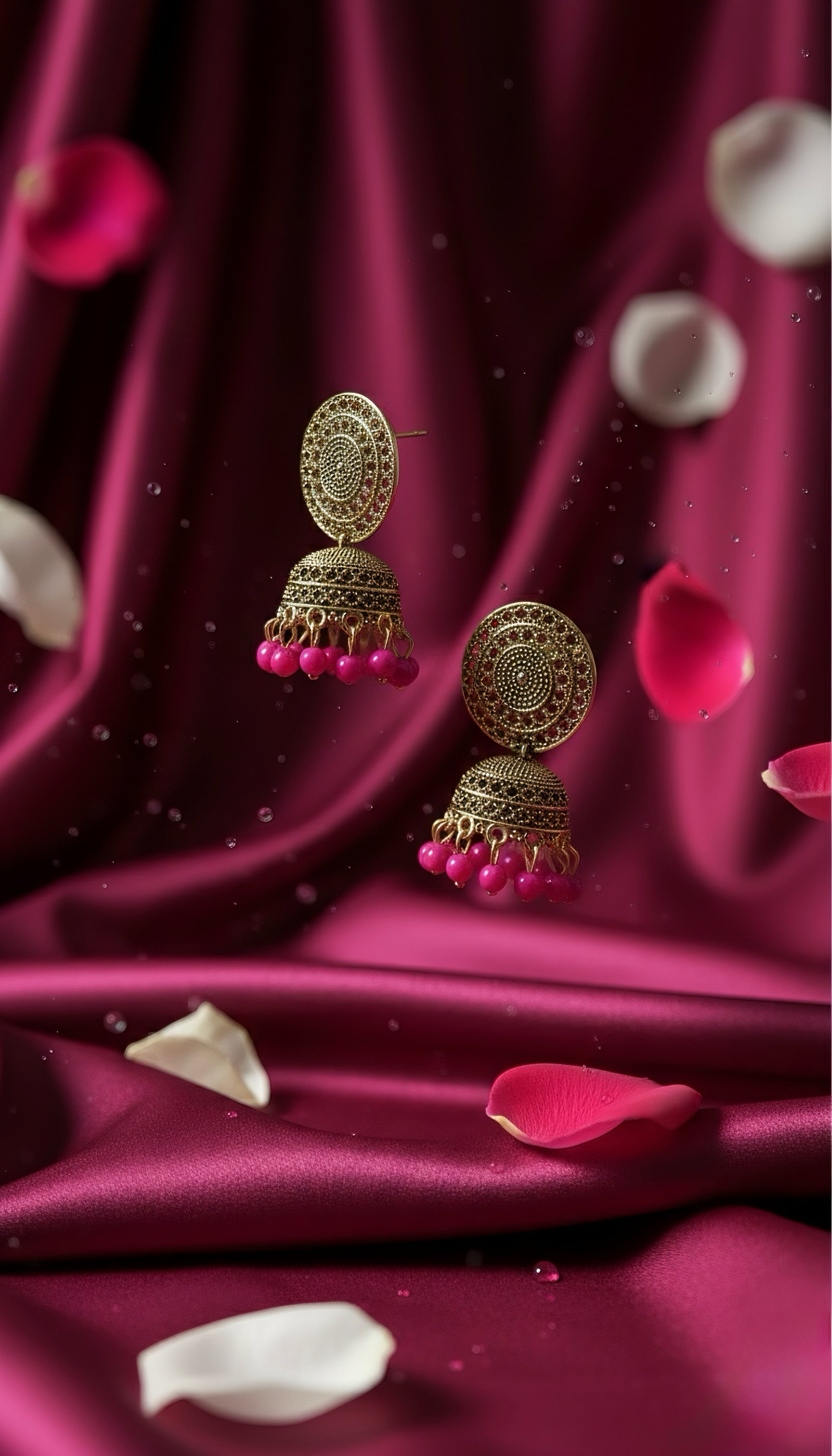 Blush Petal Jhumkas