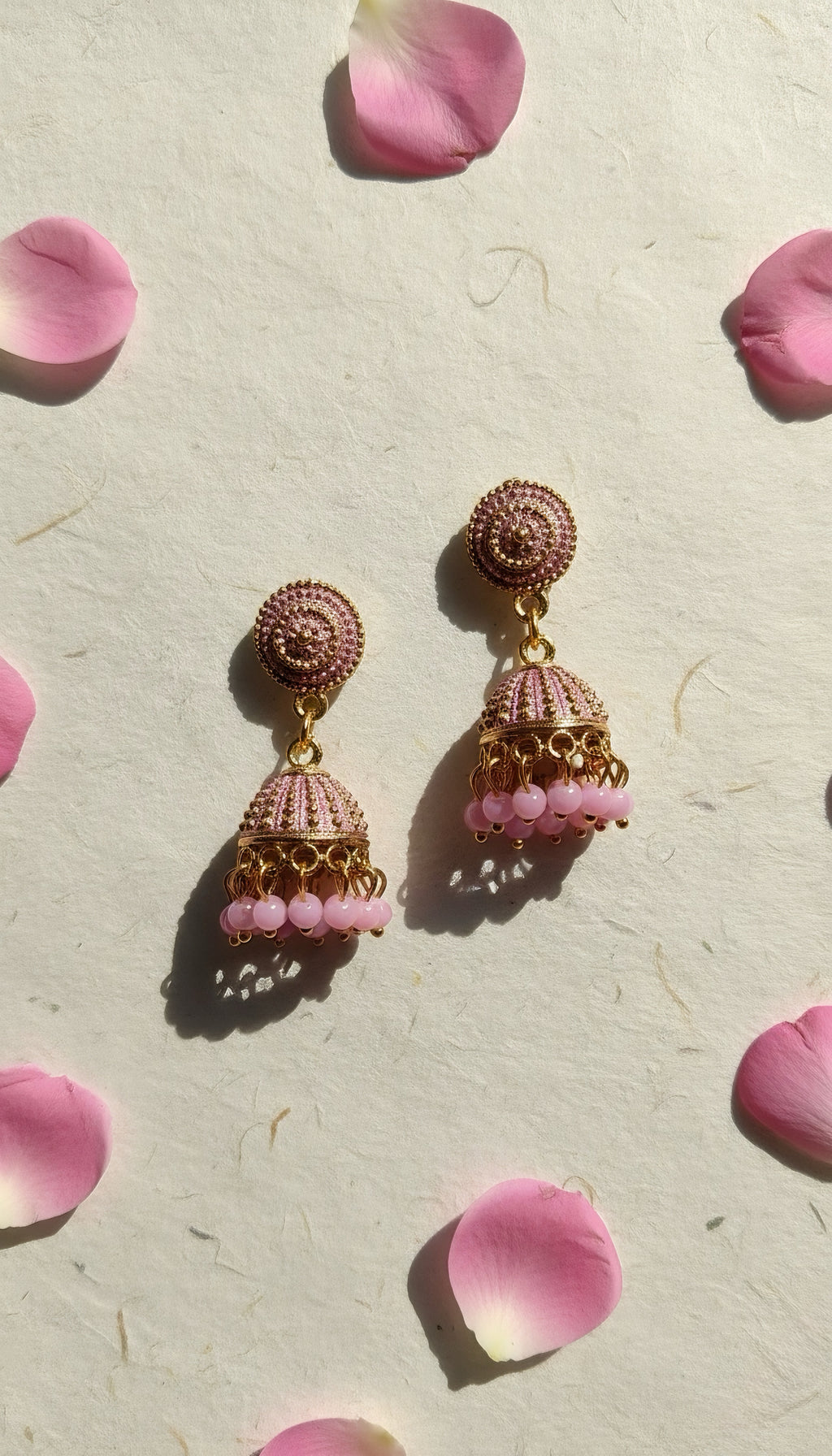 Blush Petal Jhumkas